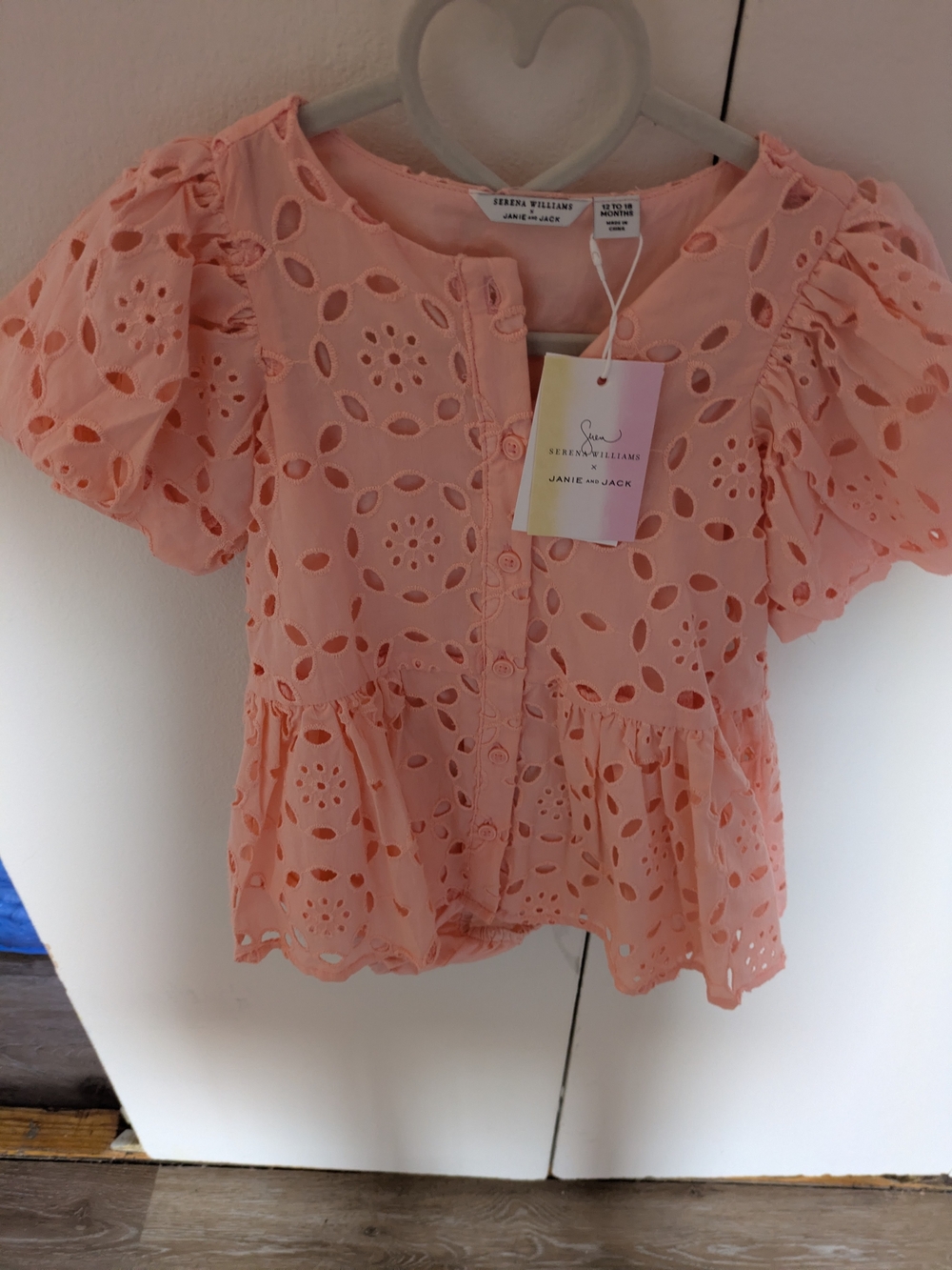 Janie and Jack Pink Eyelet Button-Front Dress